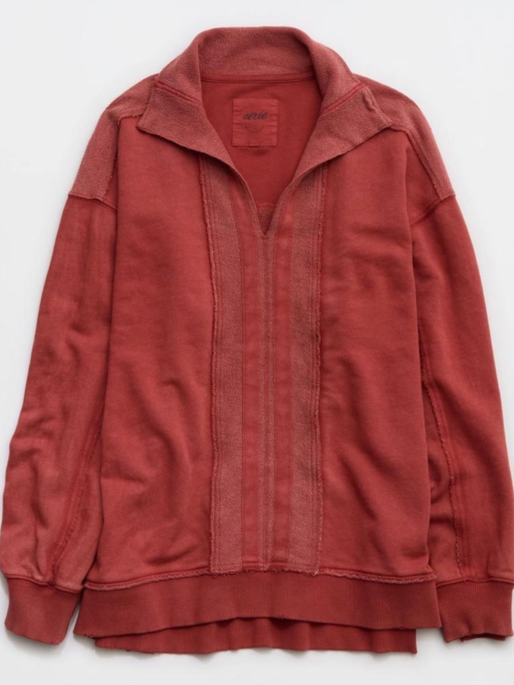 aerie Summer Burgundy Oversized Pullover Sweatshirt